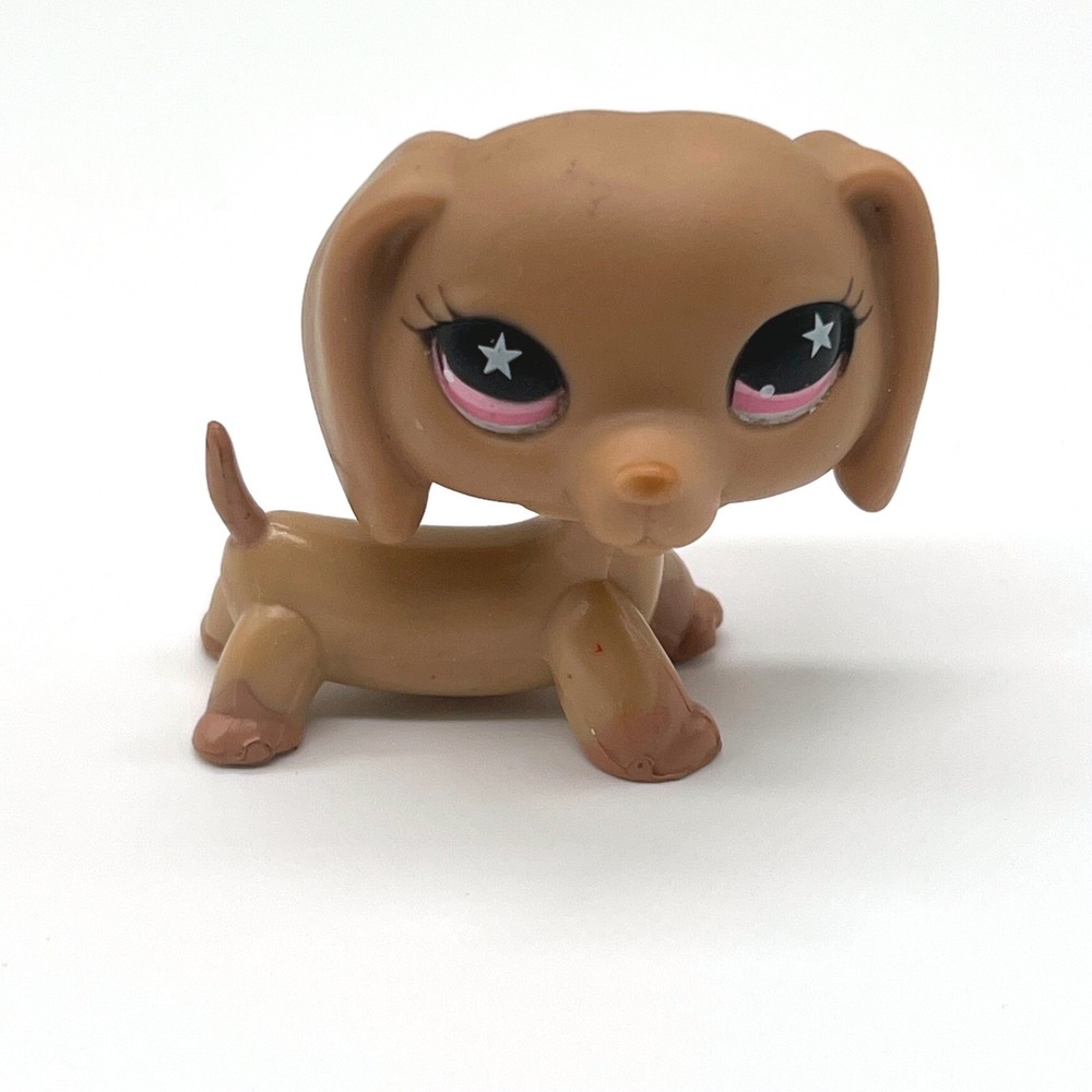 Hasbro‎ Littlest Pet Shop Dachshund 932 Pink Eyes LPS Authentic